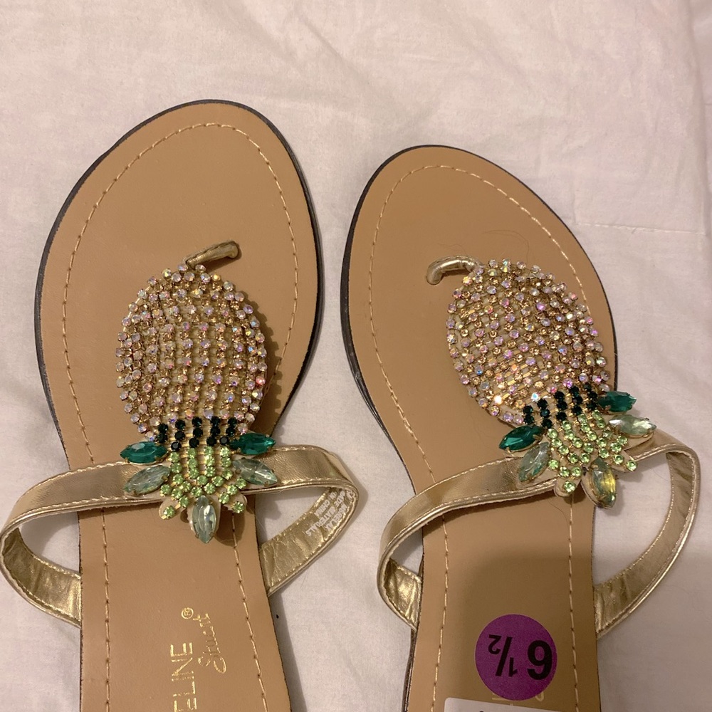 Bedazzled pineapple flops